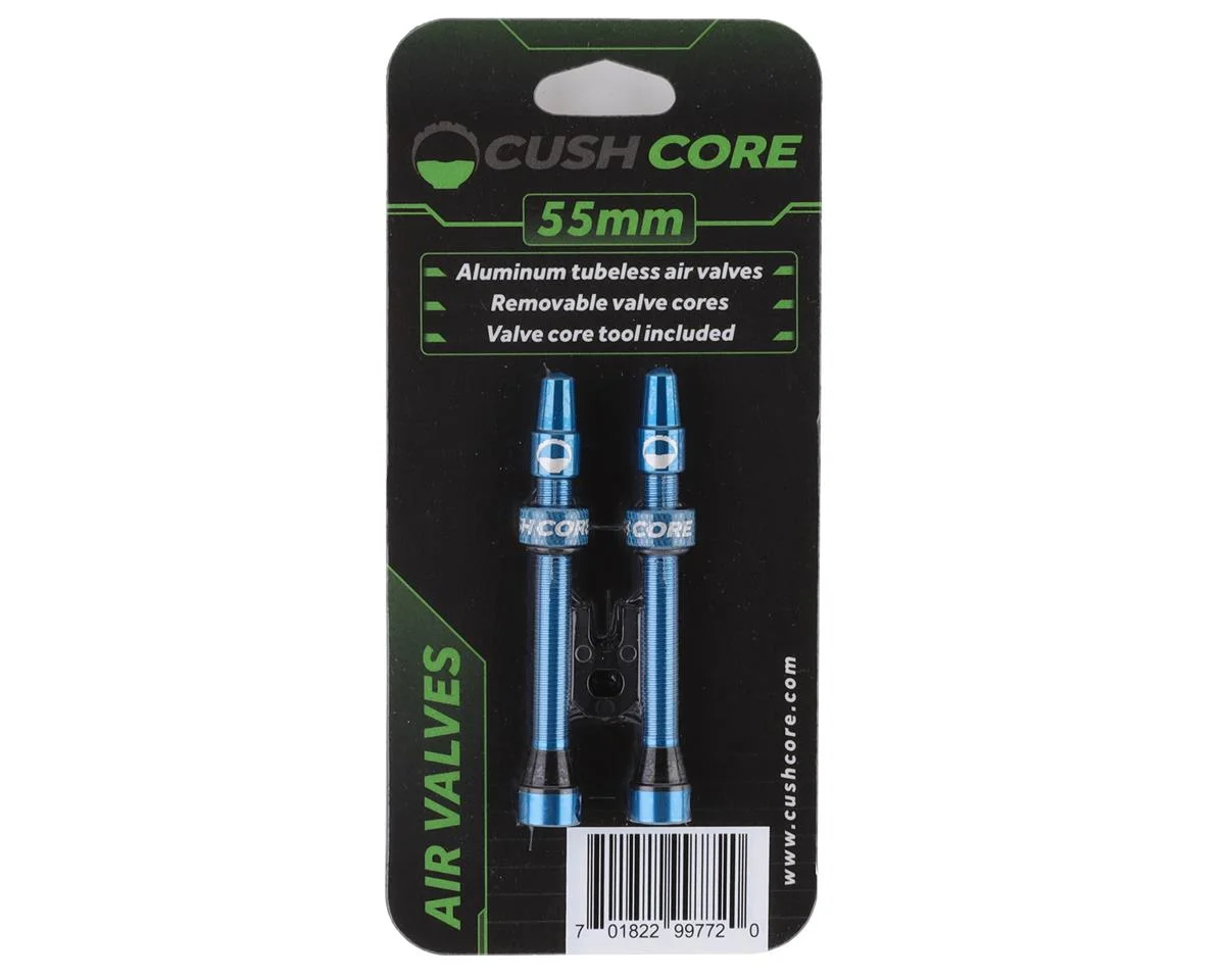 CushCore Air Valve Tubeless Valve Set (Blue) (55mm)